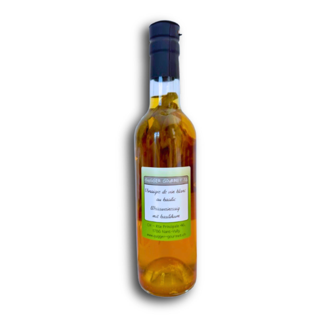 Vinaigre de vin blanc à l'extrait de basilic 375ml